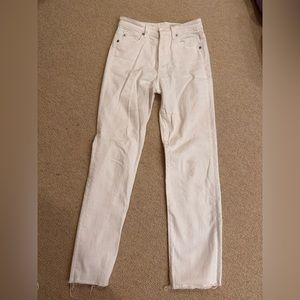 AG Alexis crop high rise straight jeans— small yellow stain on the back